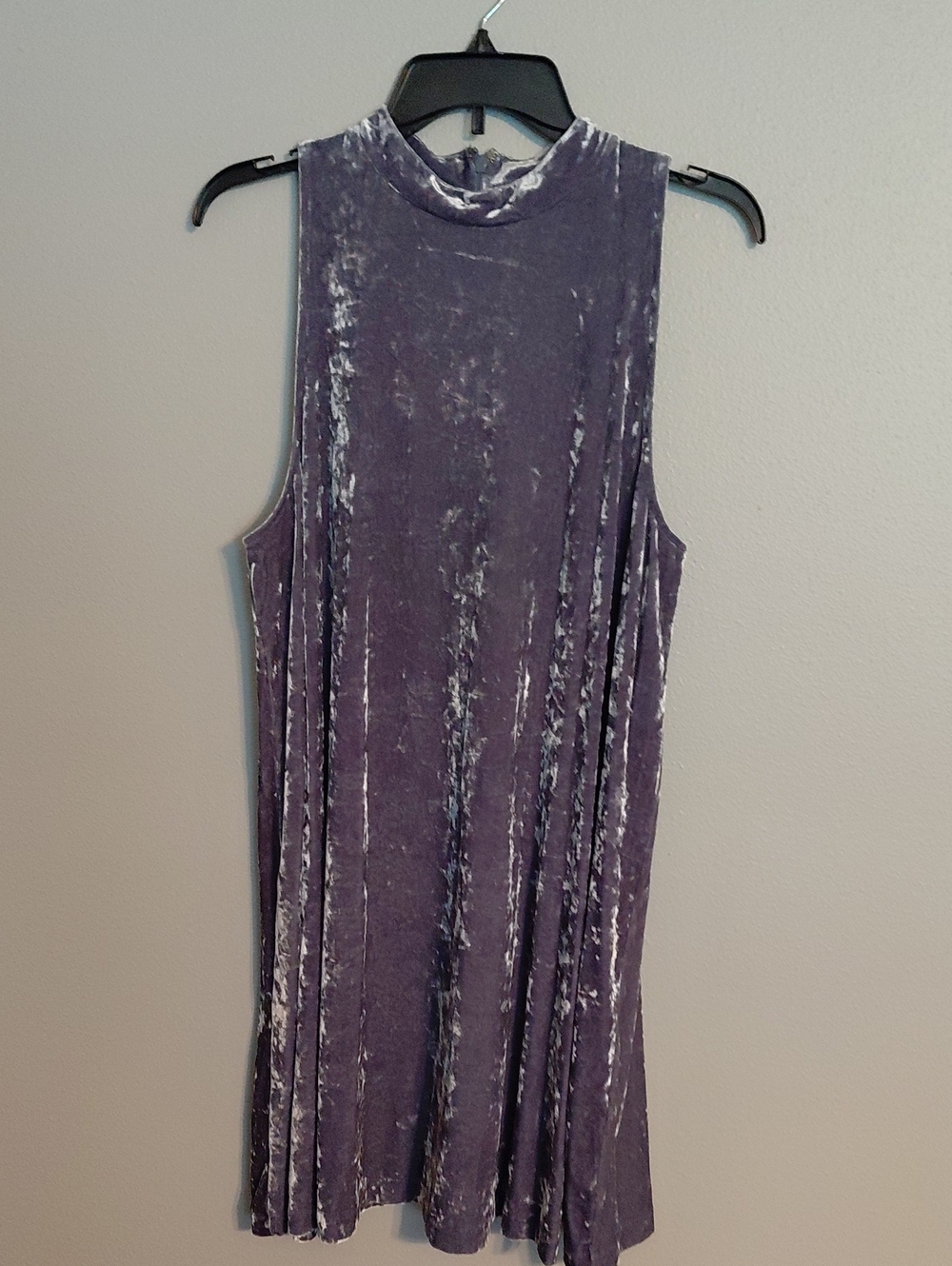 Cynthia Rowley Sleeveless Crushed Velvet Mock Neck Dress - Lavender